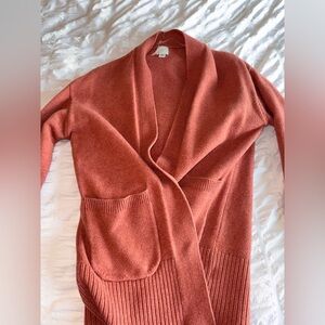 a new day Shawl-Collar Open-Front Cardigan in Rust